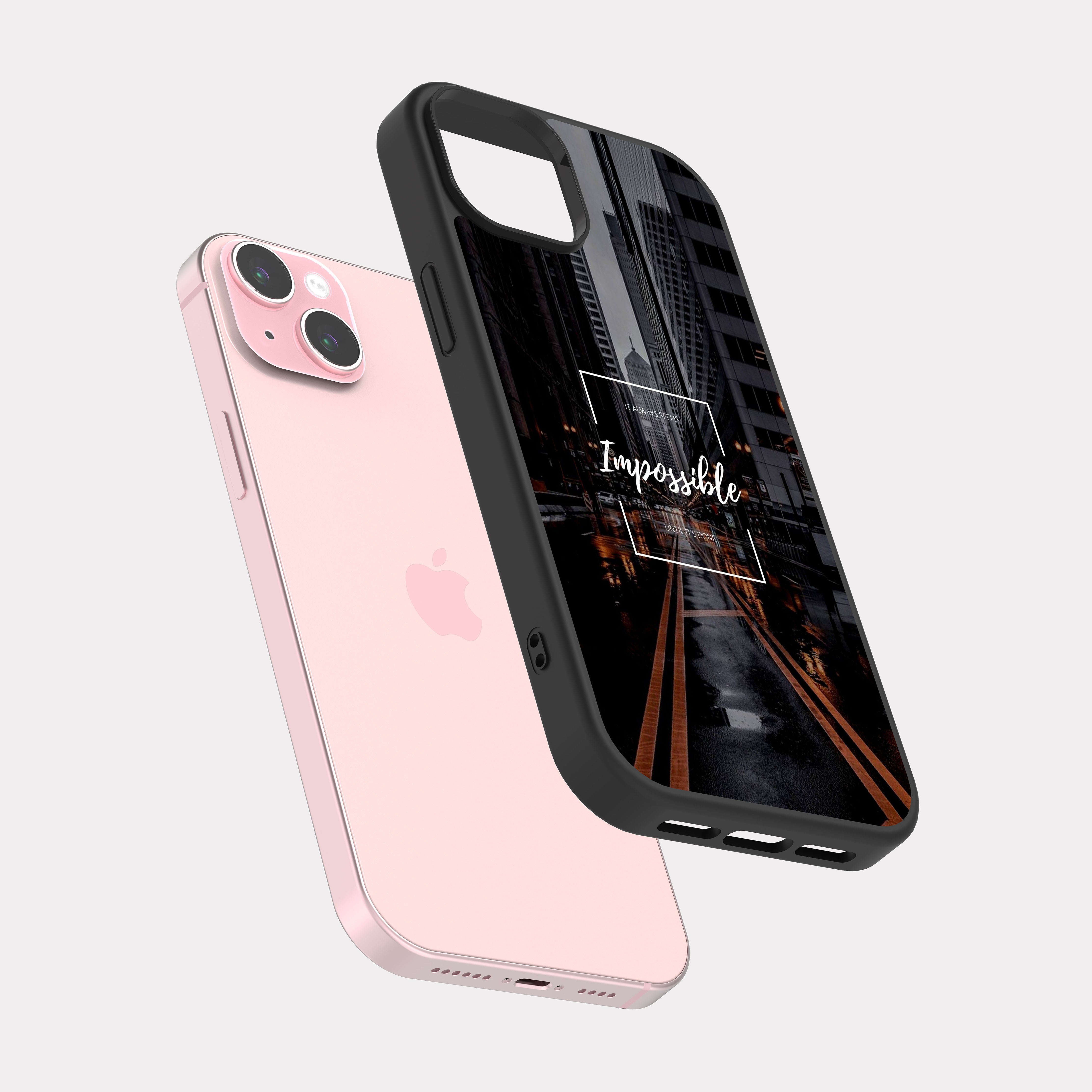 iPhone 15 Plus case cover English Quote Impossible