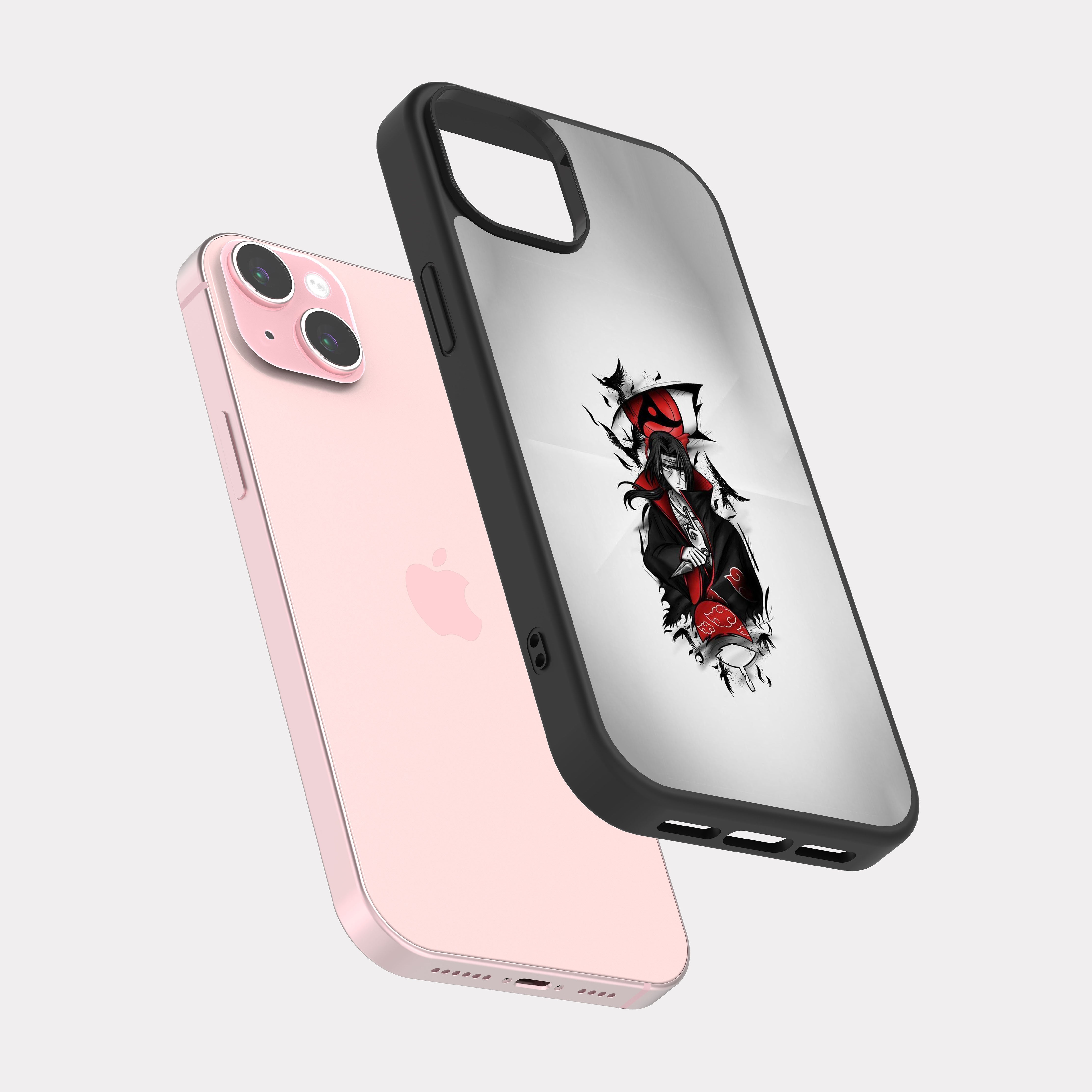 iPhone 15 Plus case cover Itachi Uchiha Naruto Red Gray