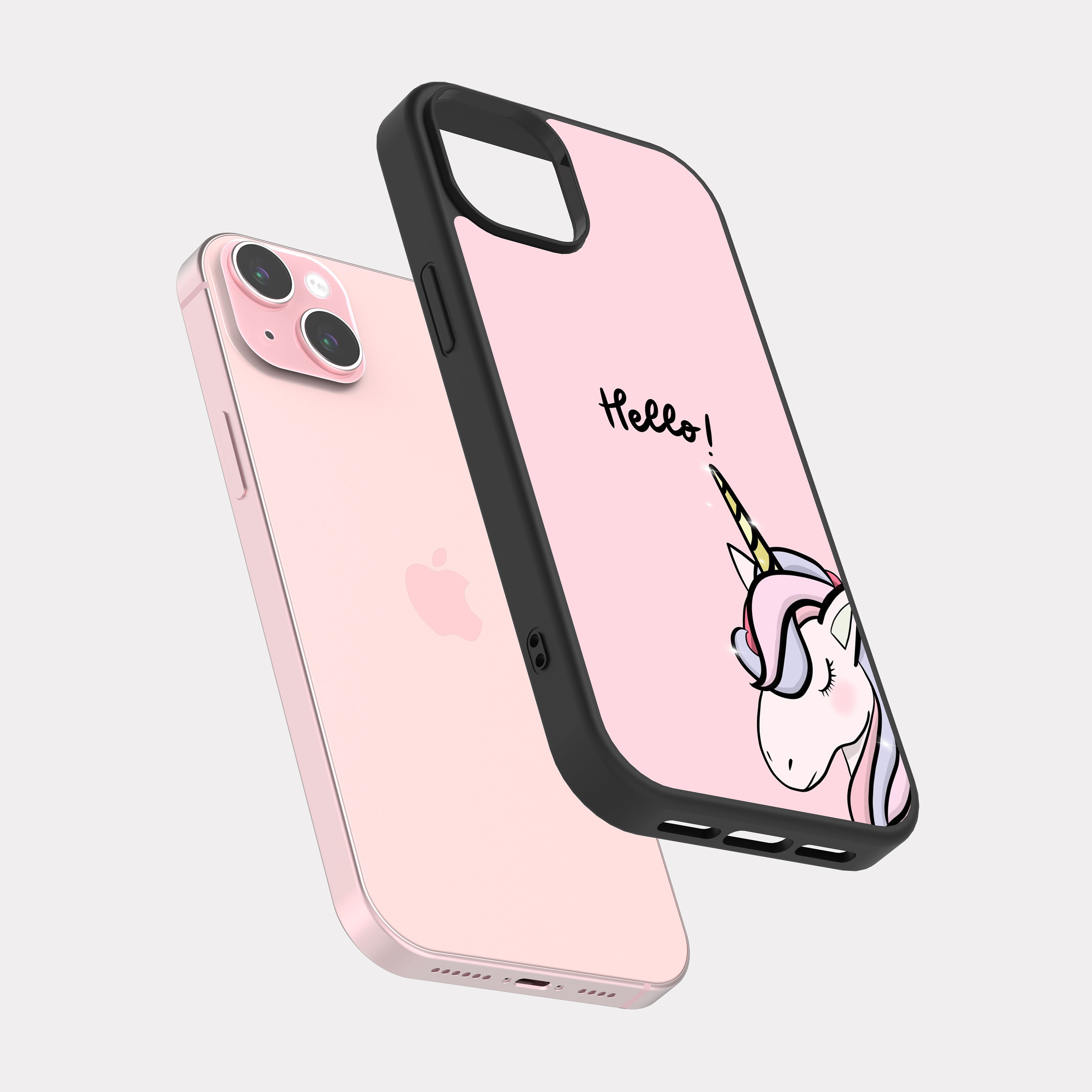 iPhone 15 Plus case cover Unicorn hello