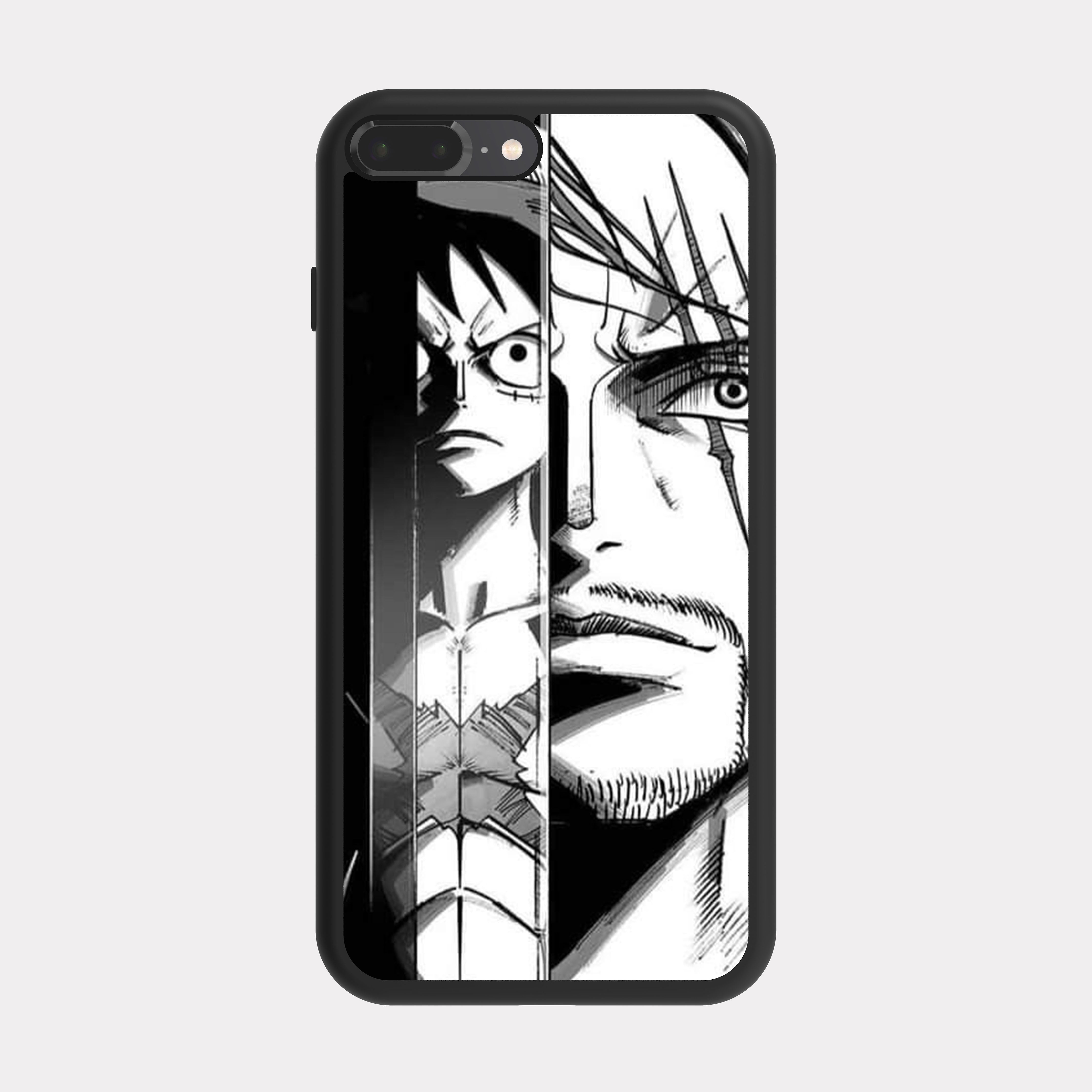 iPhone 7 Plus case cover One Piece Luffy and Shanks Black