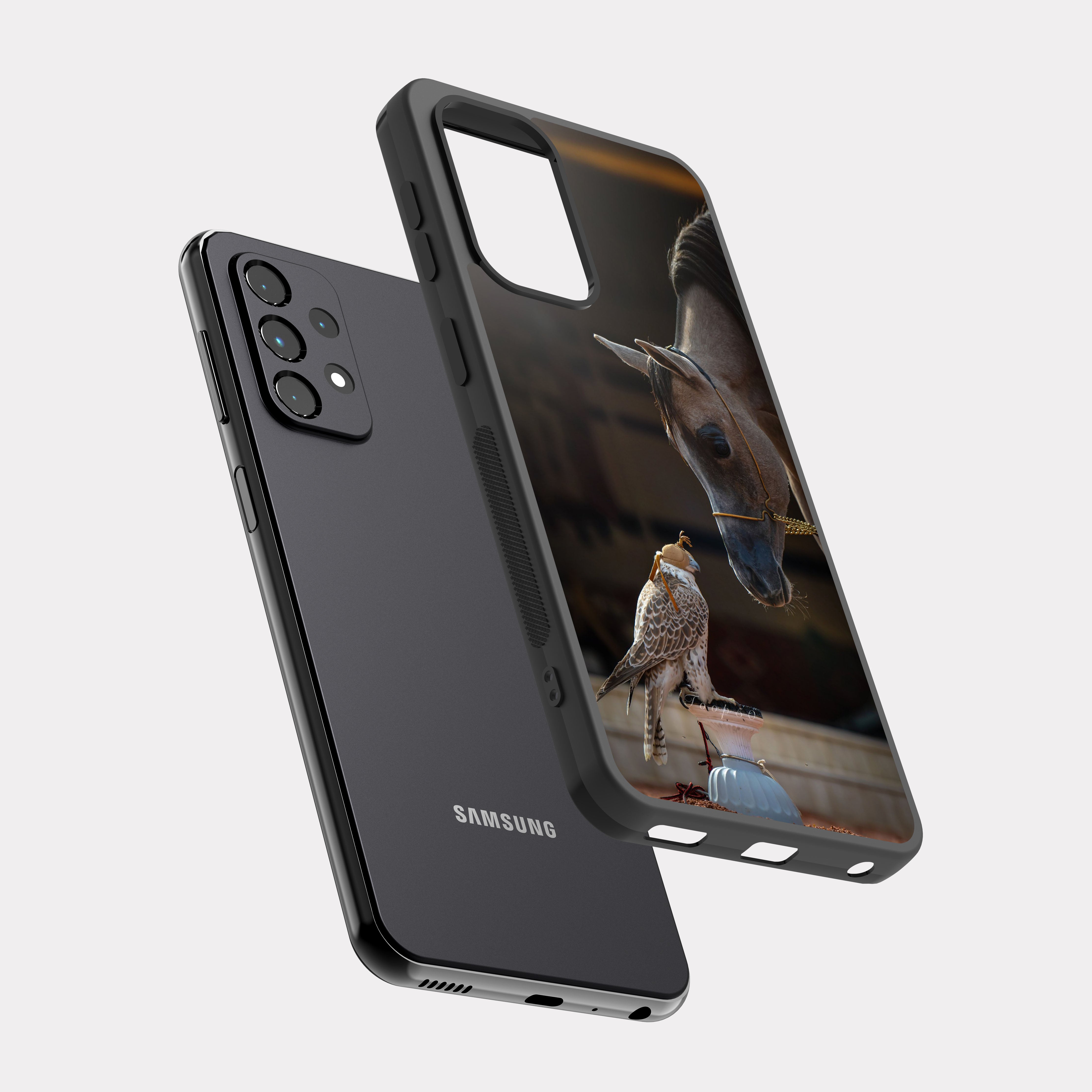 Samsung Galaxy A72 case cover Hawk And Horse Brown